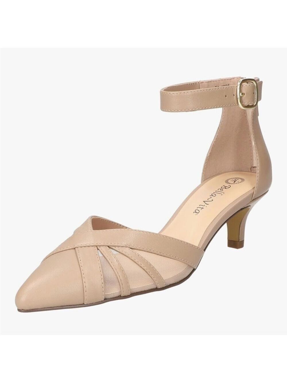 Bella Vita Malani Pump Kitten Heel Women's Size 9W Tan Leather